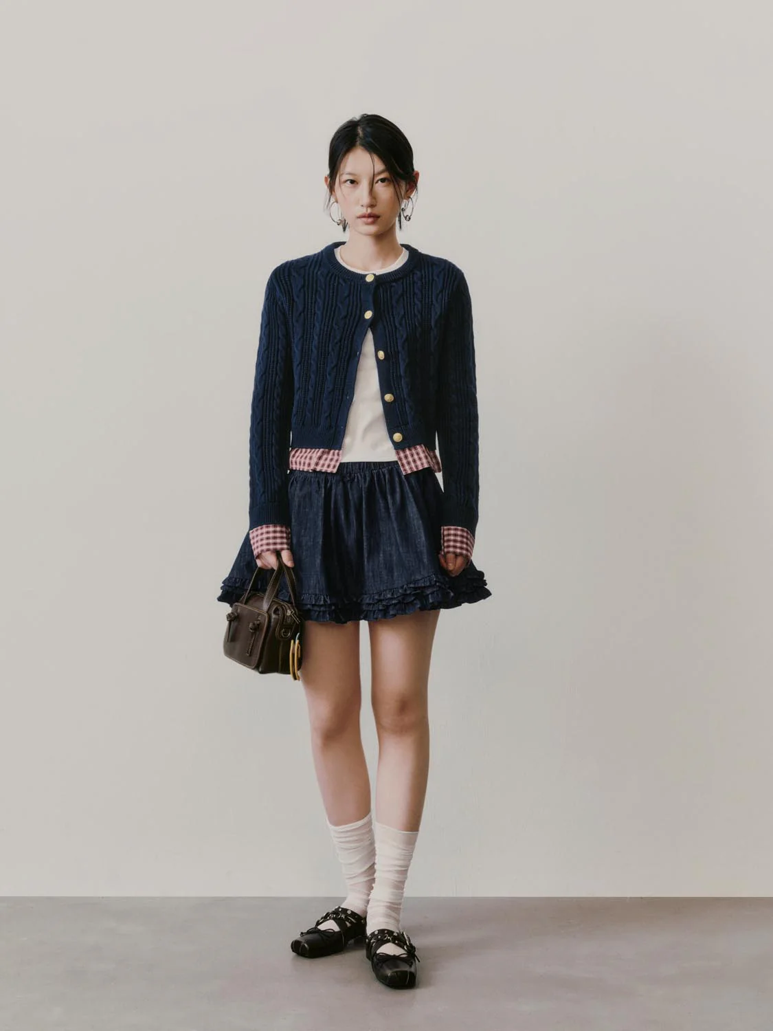 2 In 1 Check Trim Knitted Cardigans - Image 12