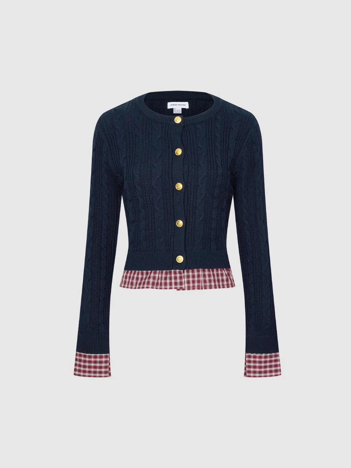2 In 1 Check Trim Knitted Cardigans - Image 15
