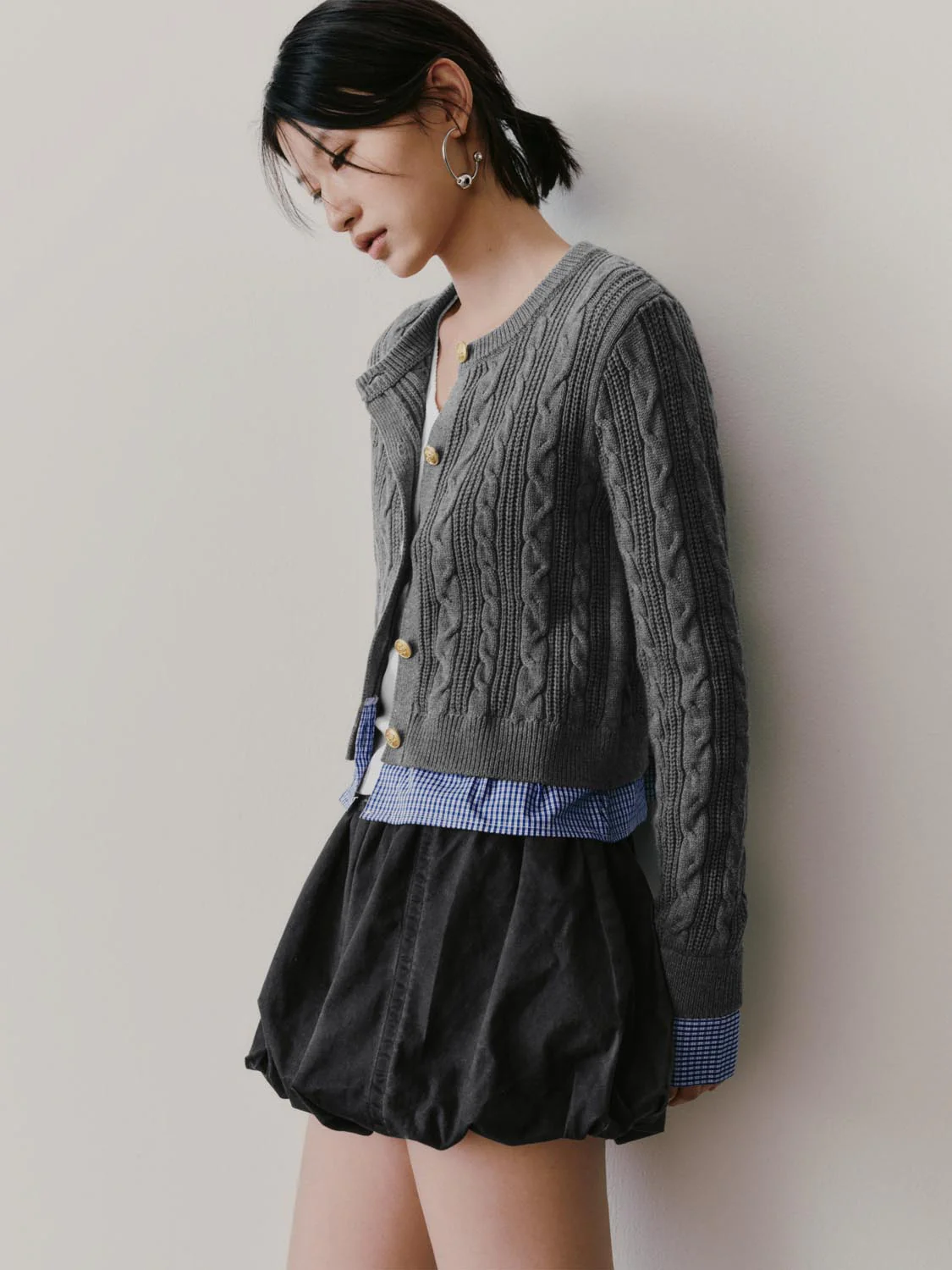 2 In 1 Check Trim Knitted Cardigans - Image 2