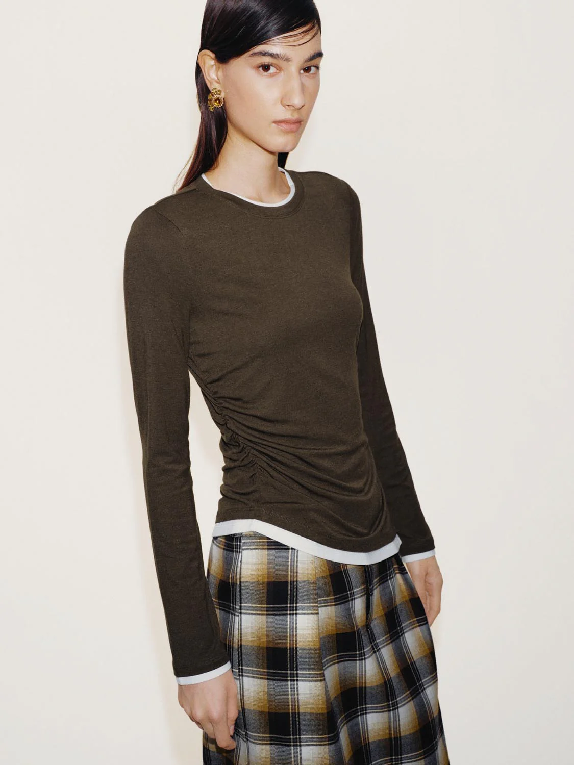 2 In 1 Cinched Waist Long Sleeve T-Shirts - Image 10