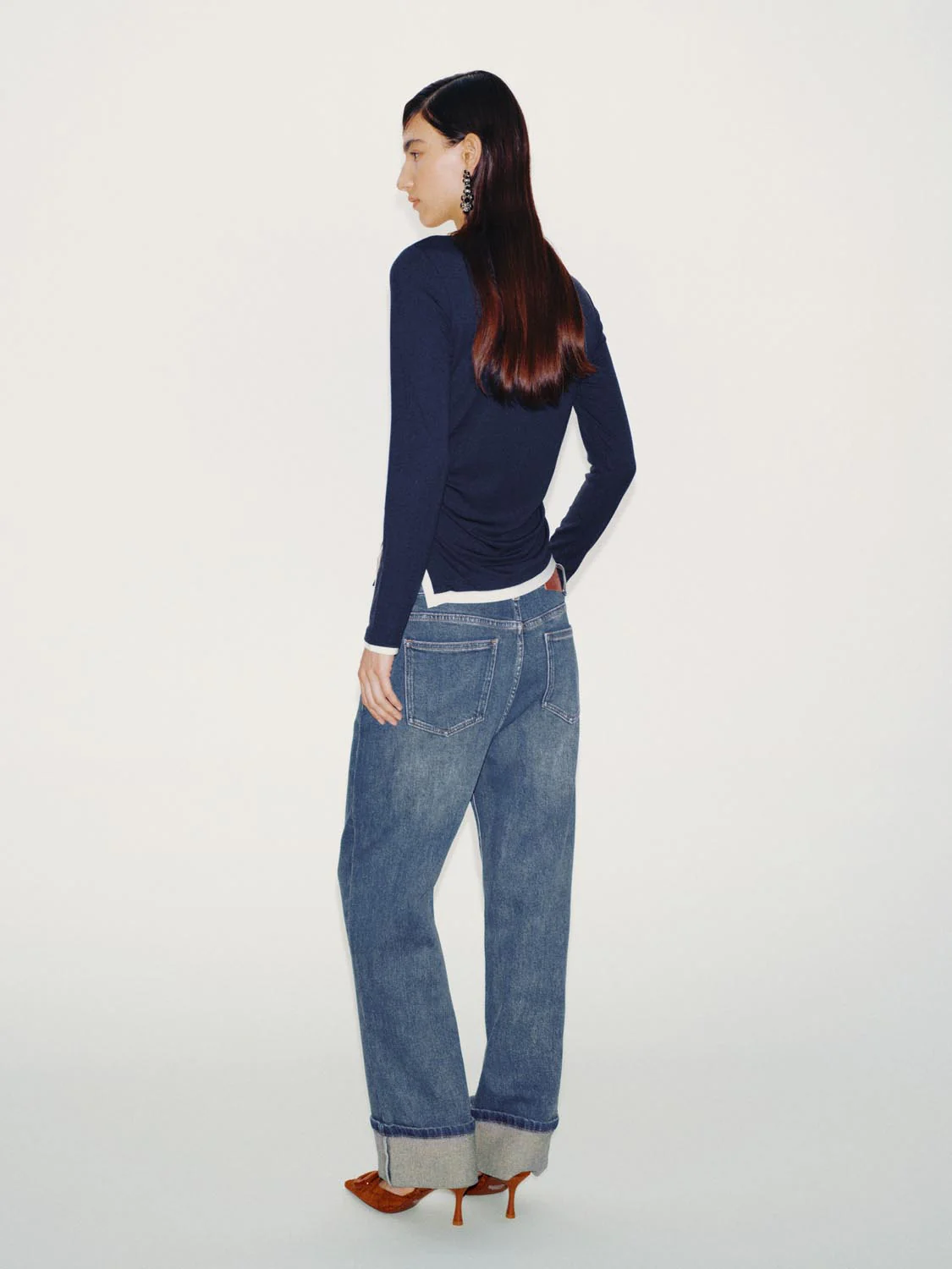 2 In 1 Cinched Waist Long Sleeve T-Shirts - Image 6