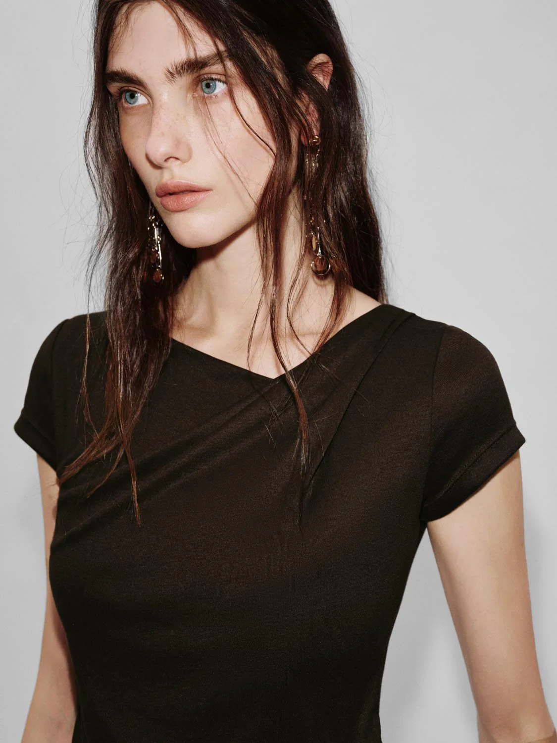 2 In 1 Contrast Asymmetric T-Shirts - Image 3