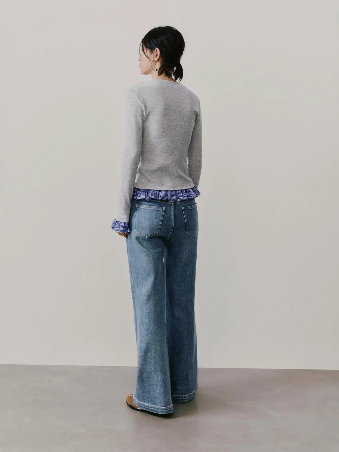2 In 1 Contrast Frill Trim Long Sleeve T-Shirts - Image 6