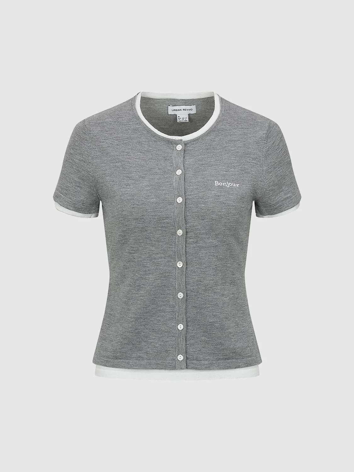 2 In 1 Contrast Knitted T-Shirts