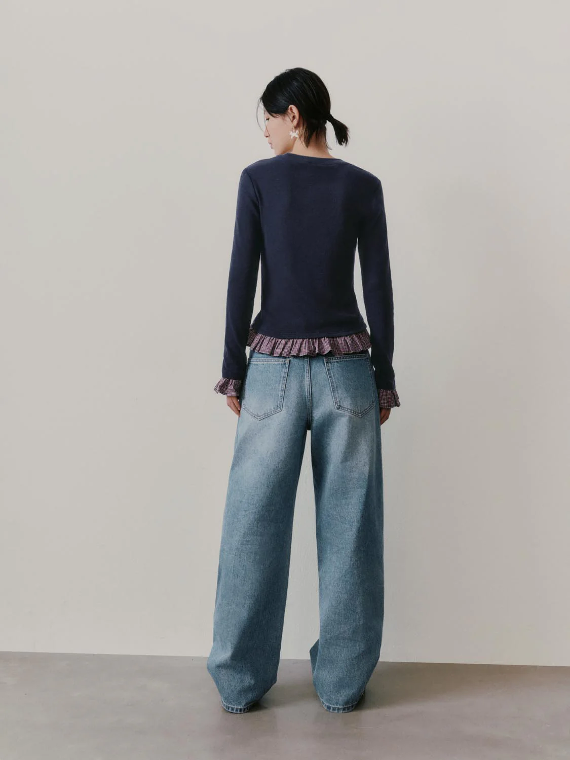 2 In 1 Contrast Ruffle Trim Long Sleeve T-Shirts - Image 6