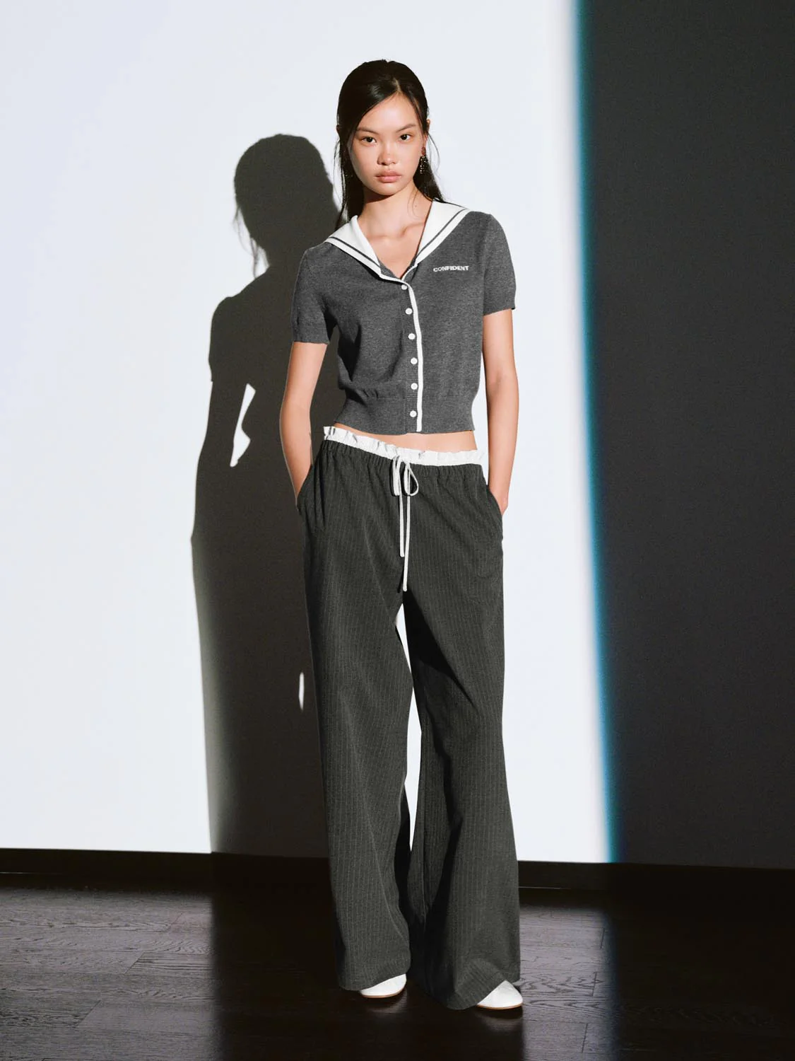 2 In 1 Drawstring Striped Wide Leg Pants - Image 7