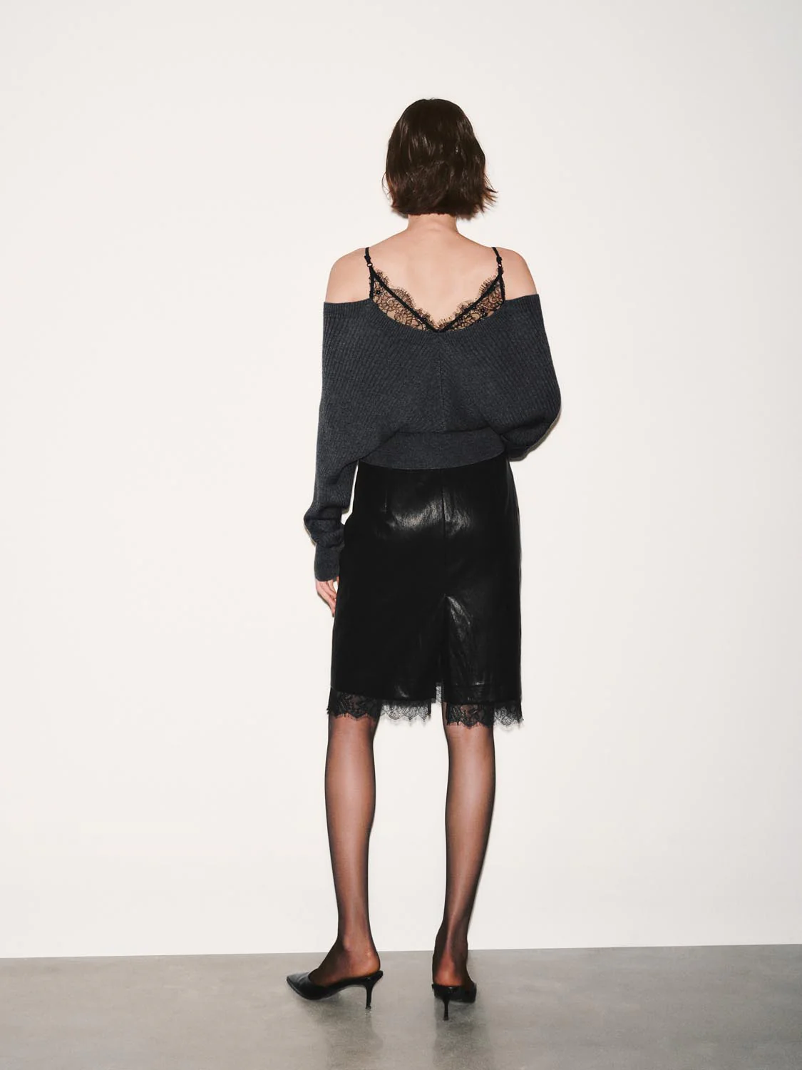 2 In 1 Laced Strappy Long Sleeve Knitted T-Shirts - Image 6