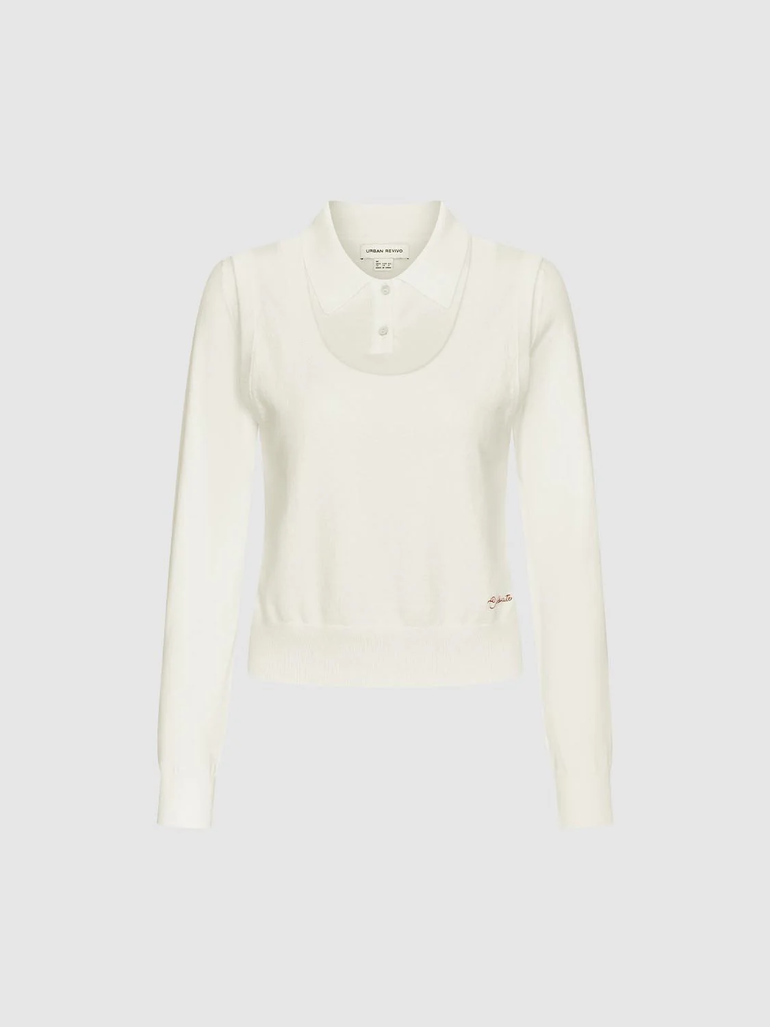 2 In 1 Polo Neck Long Sleeve Knitted T-Shirts - Image 4