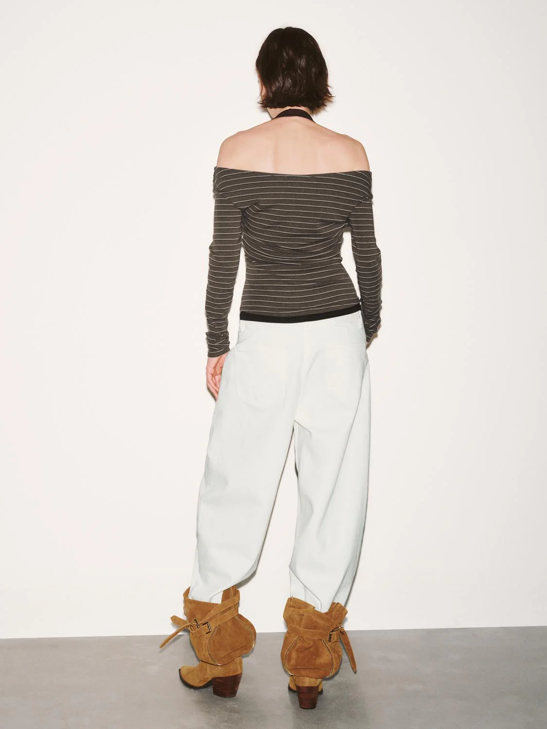 2 In 1 Ruched Striped Long Sleeve T-Shirts - Image 6