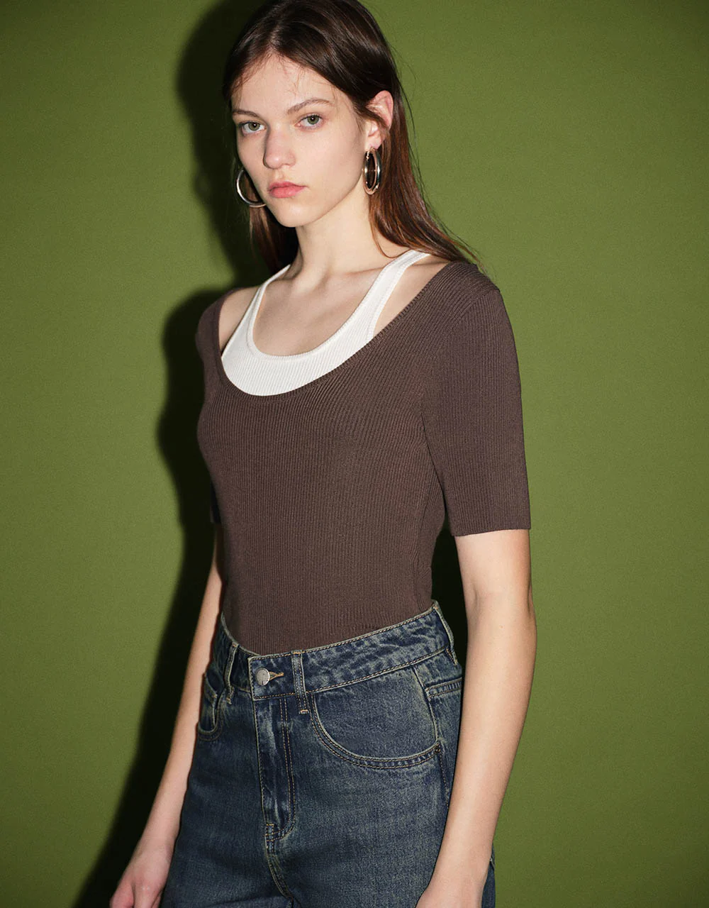 2 In 1 Skinny Knitted T-Shirt - Image 10