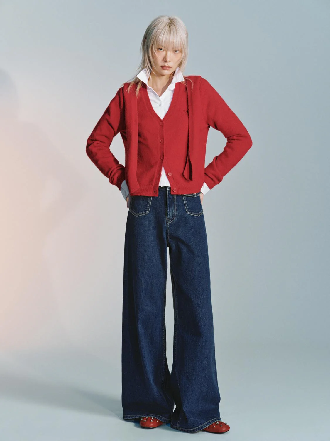 2 In 1 Tie Front Hooded Knitted Cardigans - Image 4