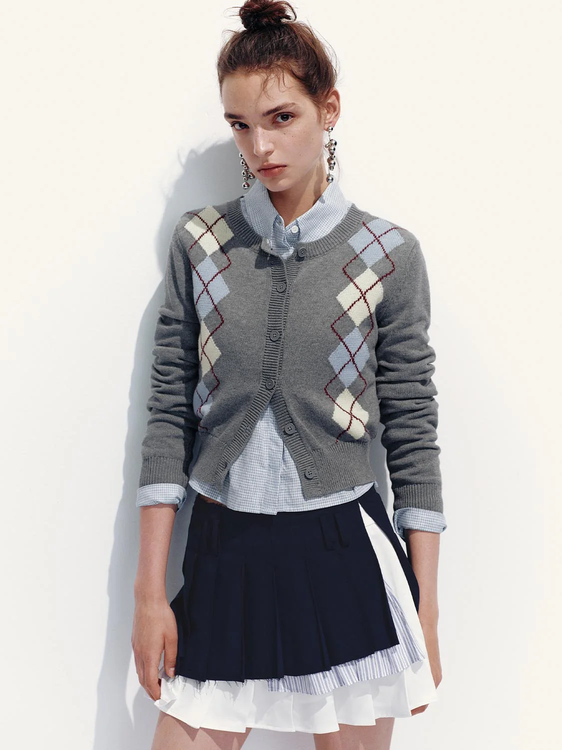 Argyle Knitted Cardigan - Image 17