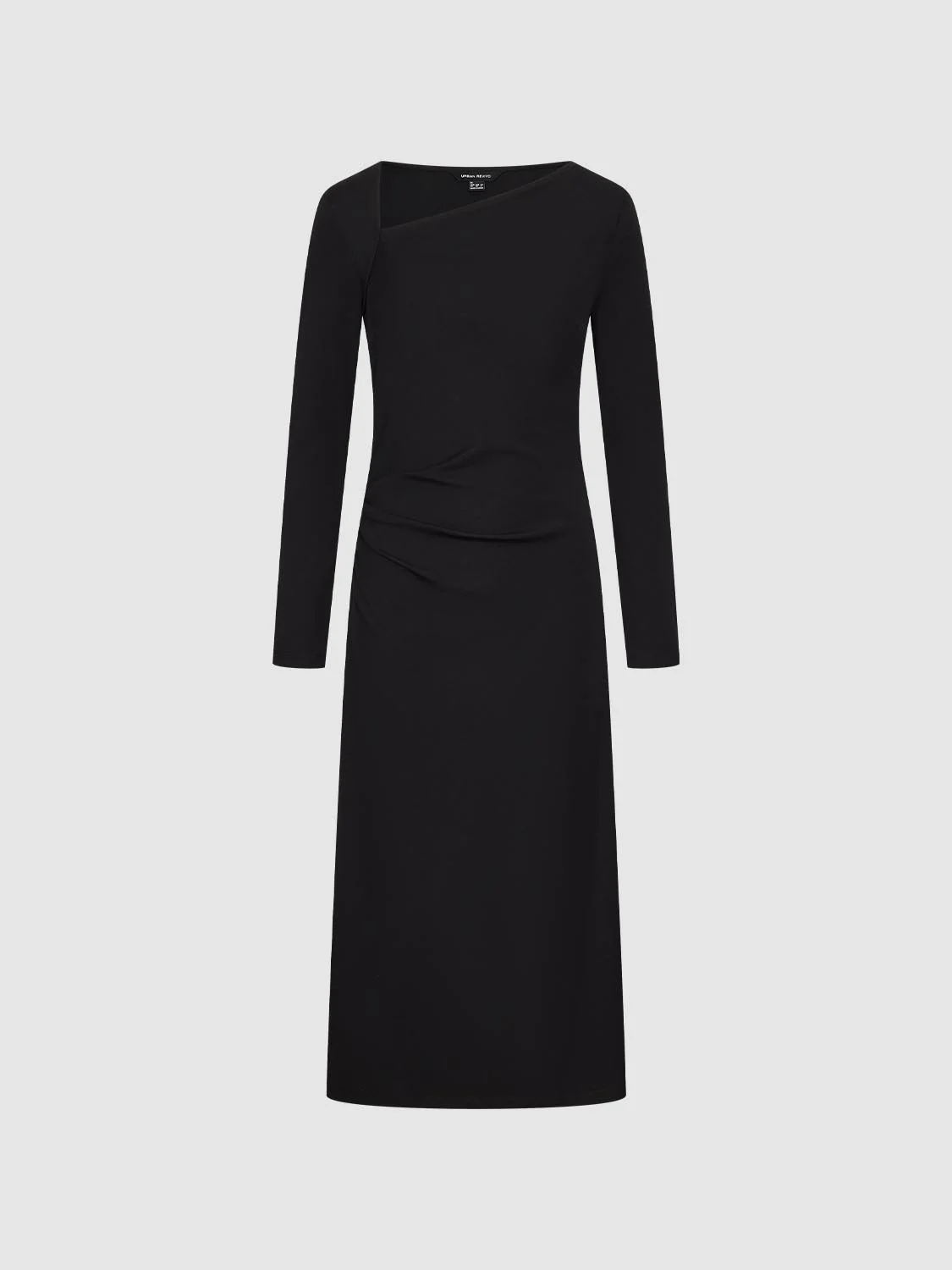 Asymmetric Neck Ruched A-Line Midi Dresses - Image 13