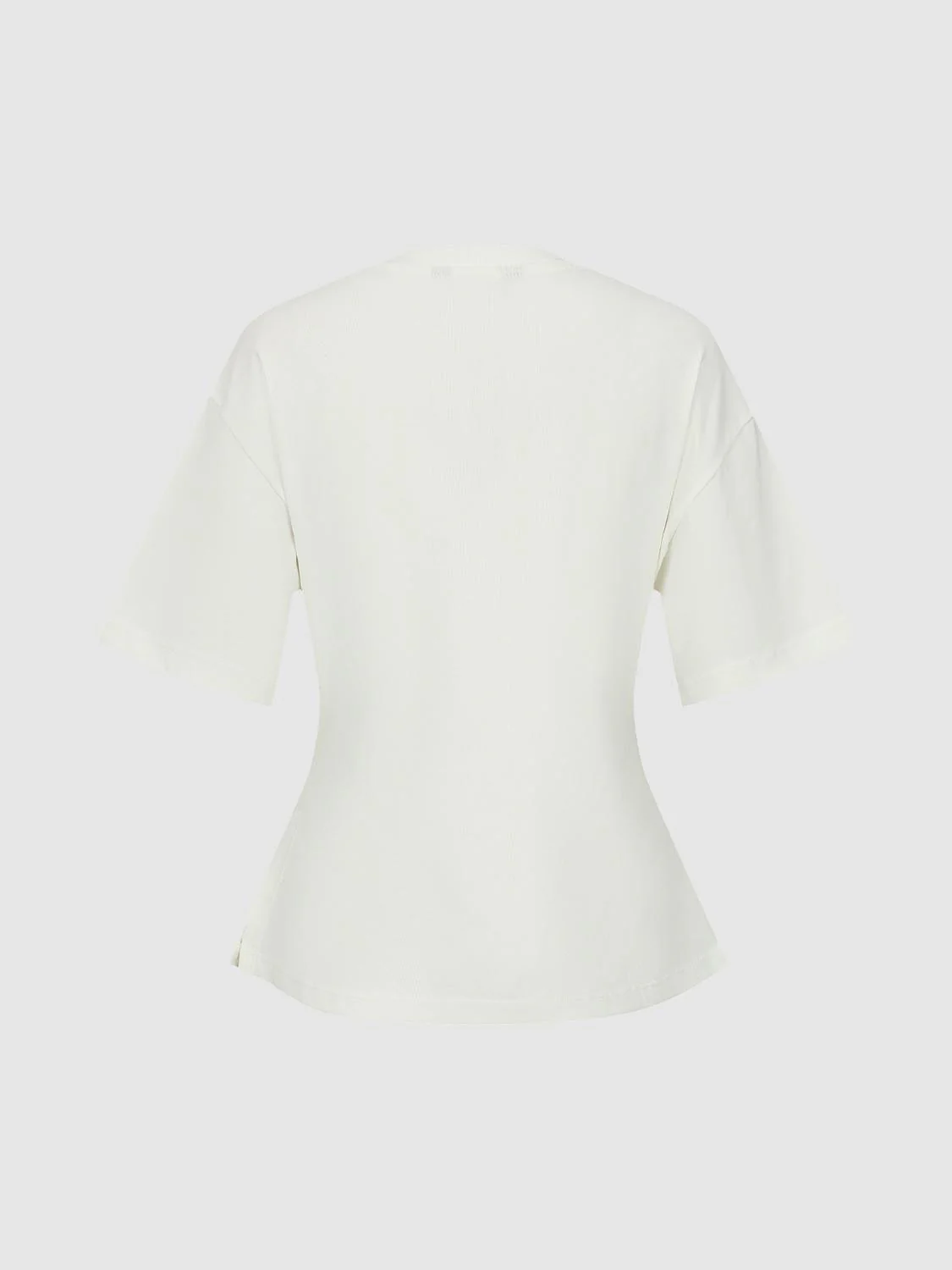 Beaded Crew Neck Nipped-Waist T-Shirts - Image 2
