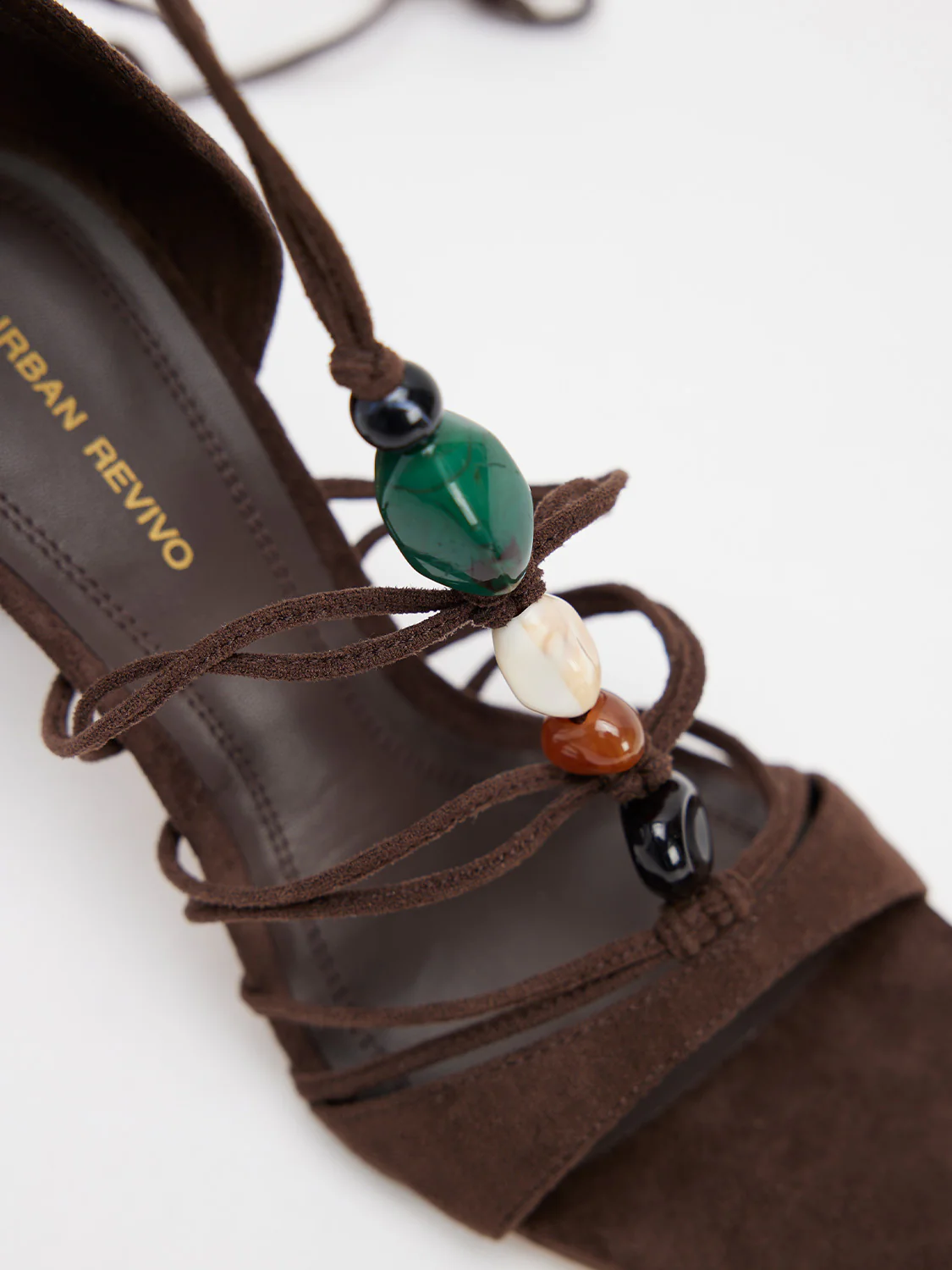 Beaded Lace-up High Heel Sandals - Image 12
