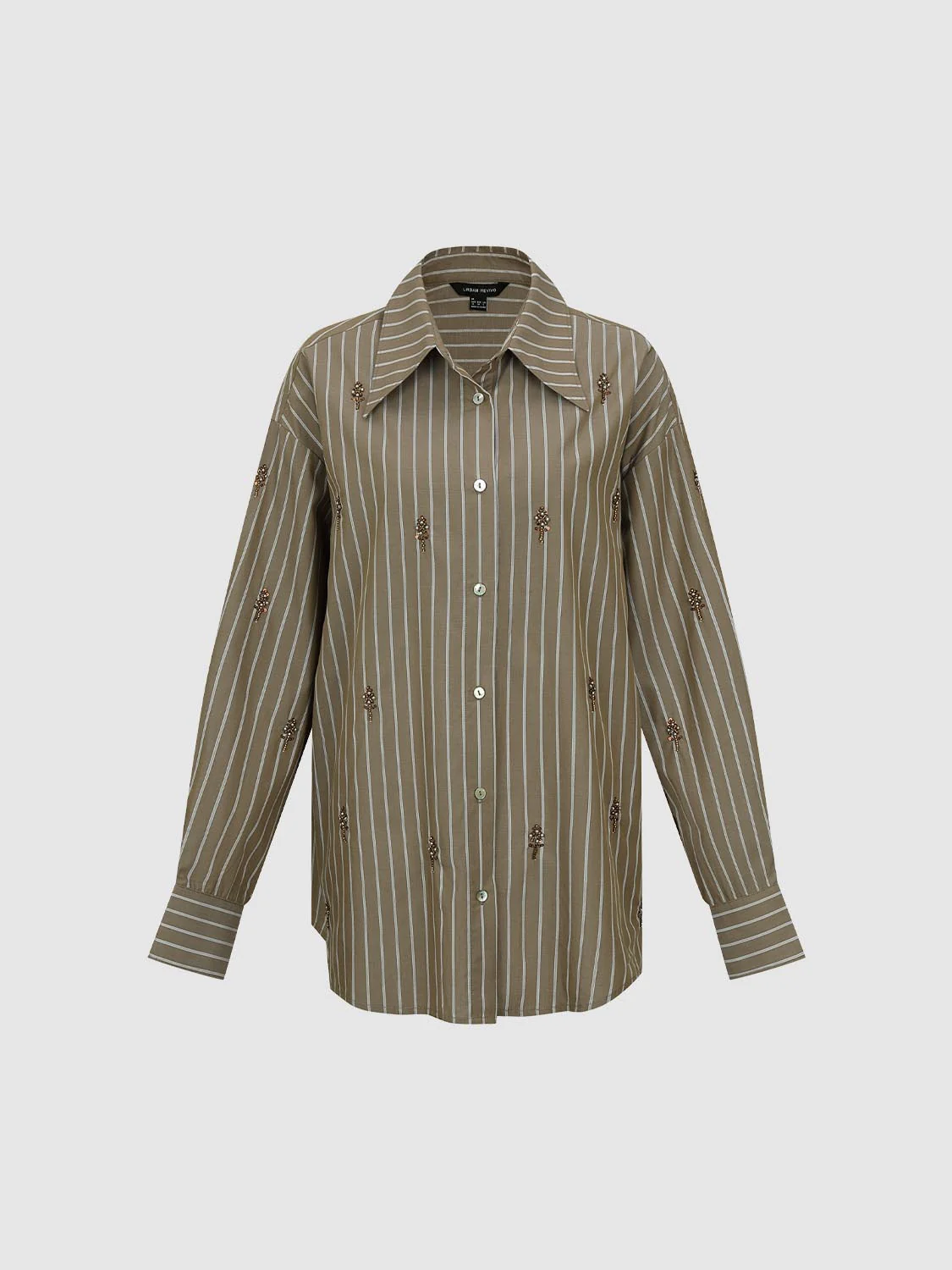 Beaded Striped Loose-Fit Shirts - Image 7