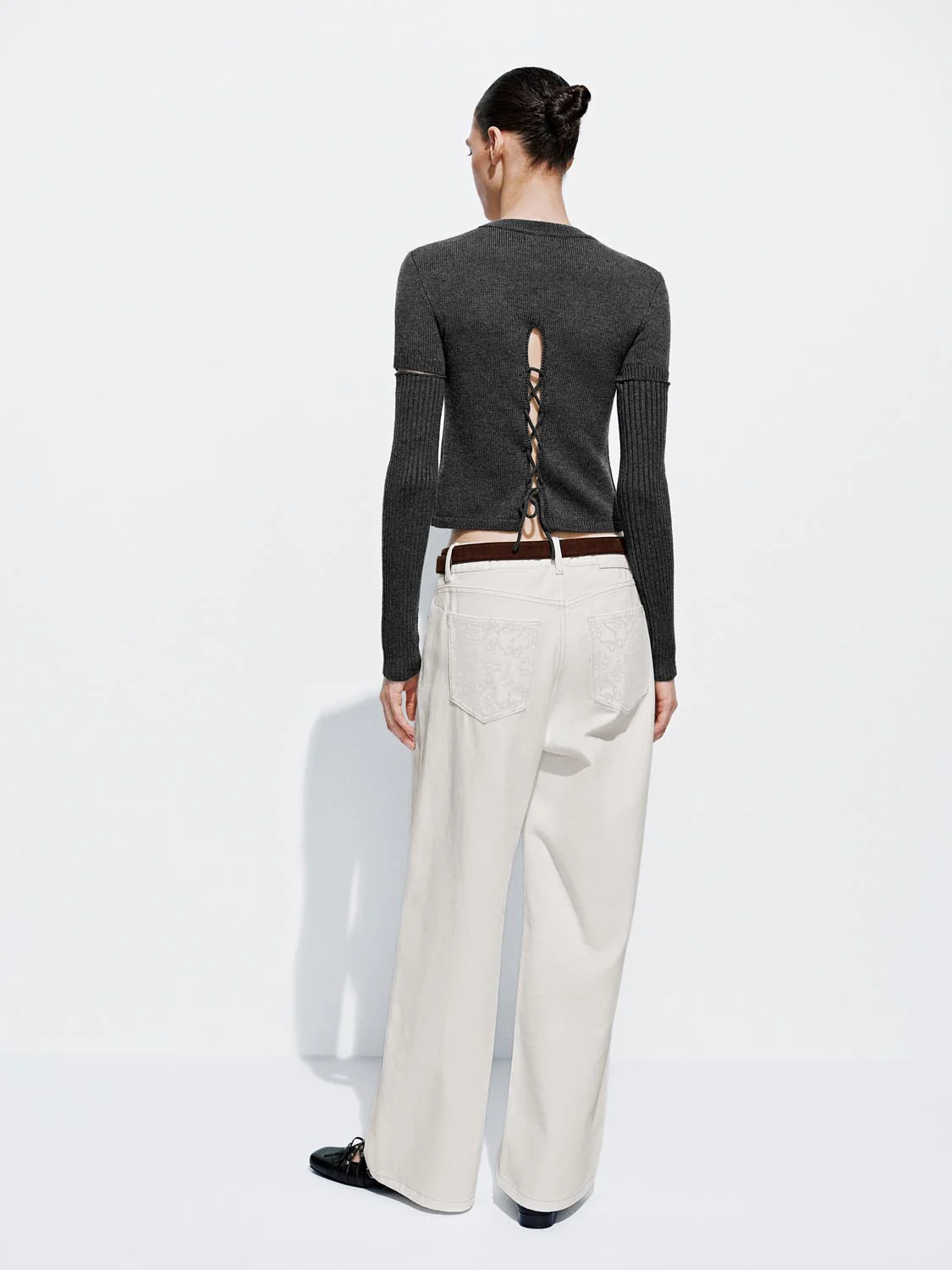 Belted Wide Leg Jeans - Image 4