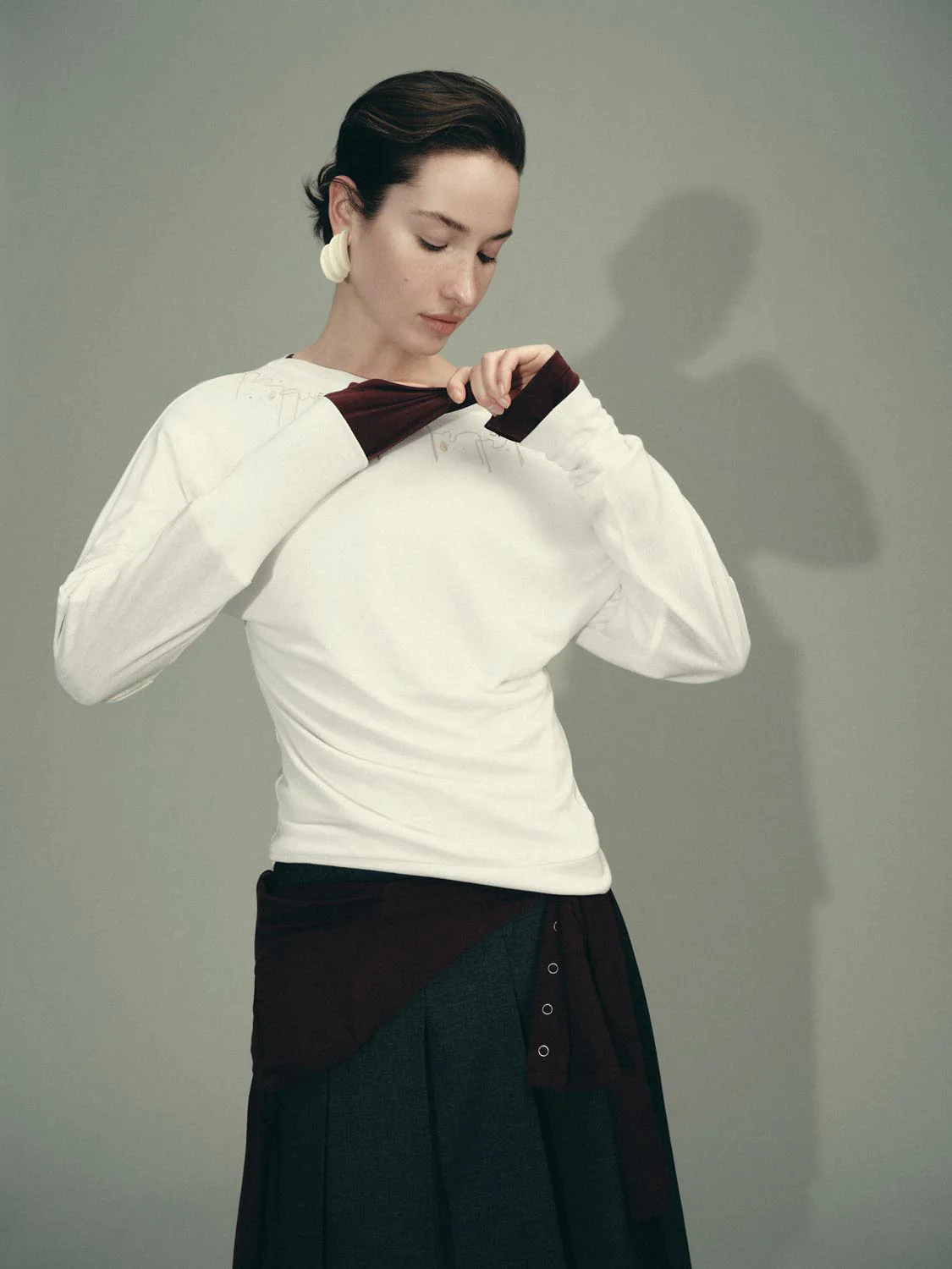 Boat Neck Embellished Long Sleeve T-Shirts - Image 2