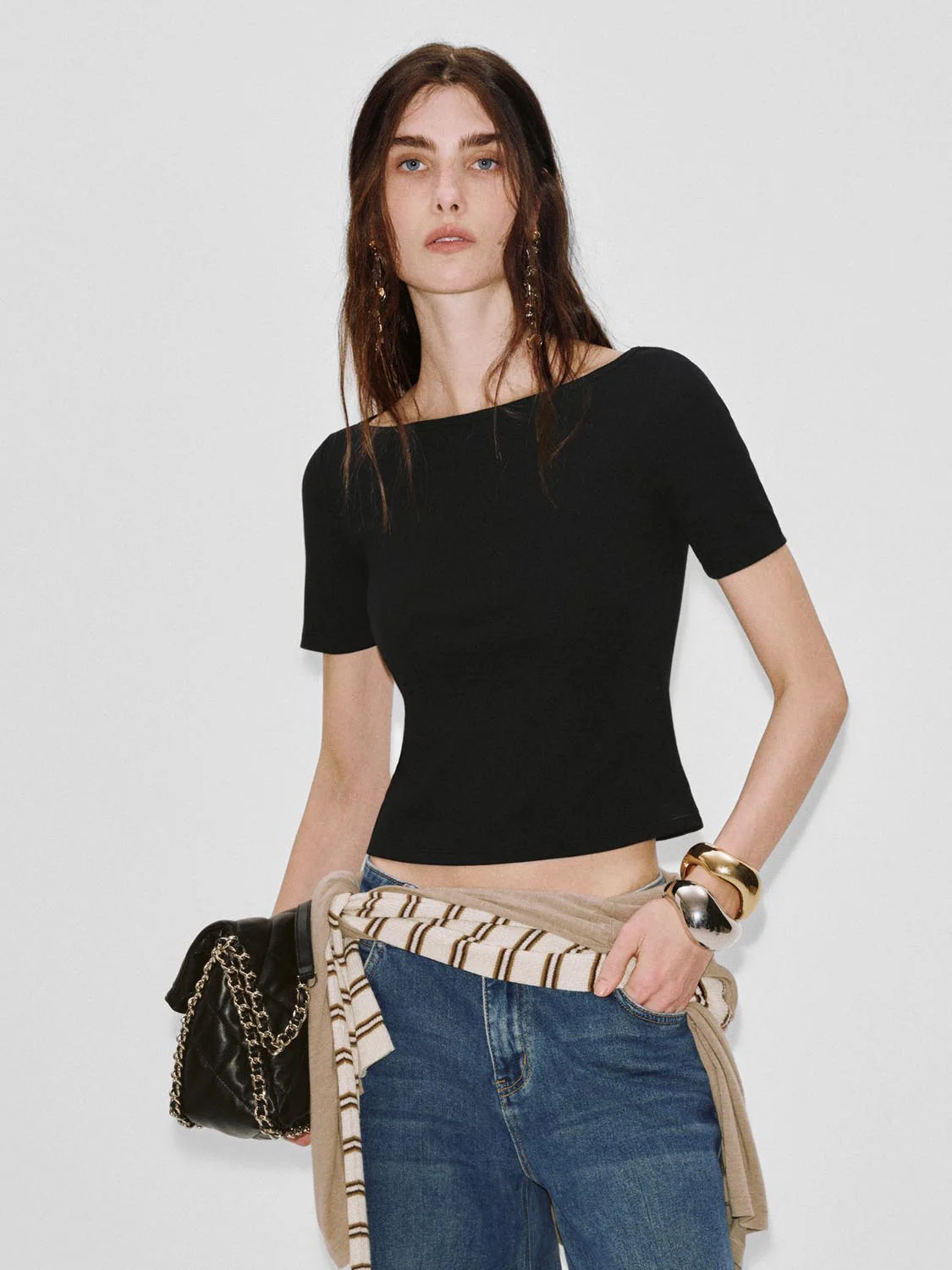 Boat Neck Skinny-Fit T-Shirts - Image 27