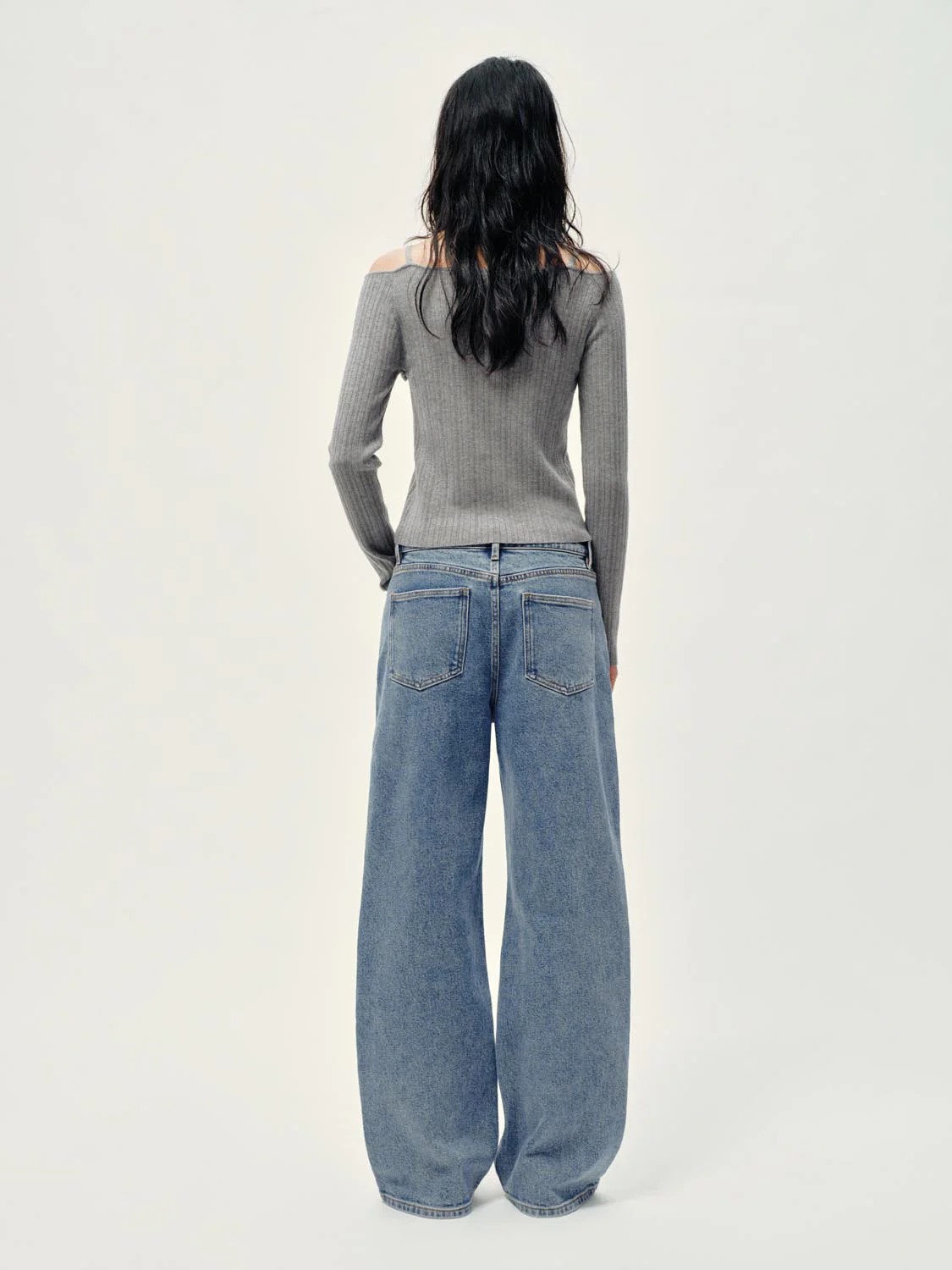 Bow Detail Off Shoulder Long Sleeve Knitted T-Shirts - Image 6