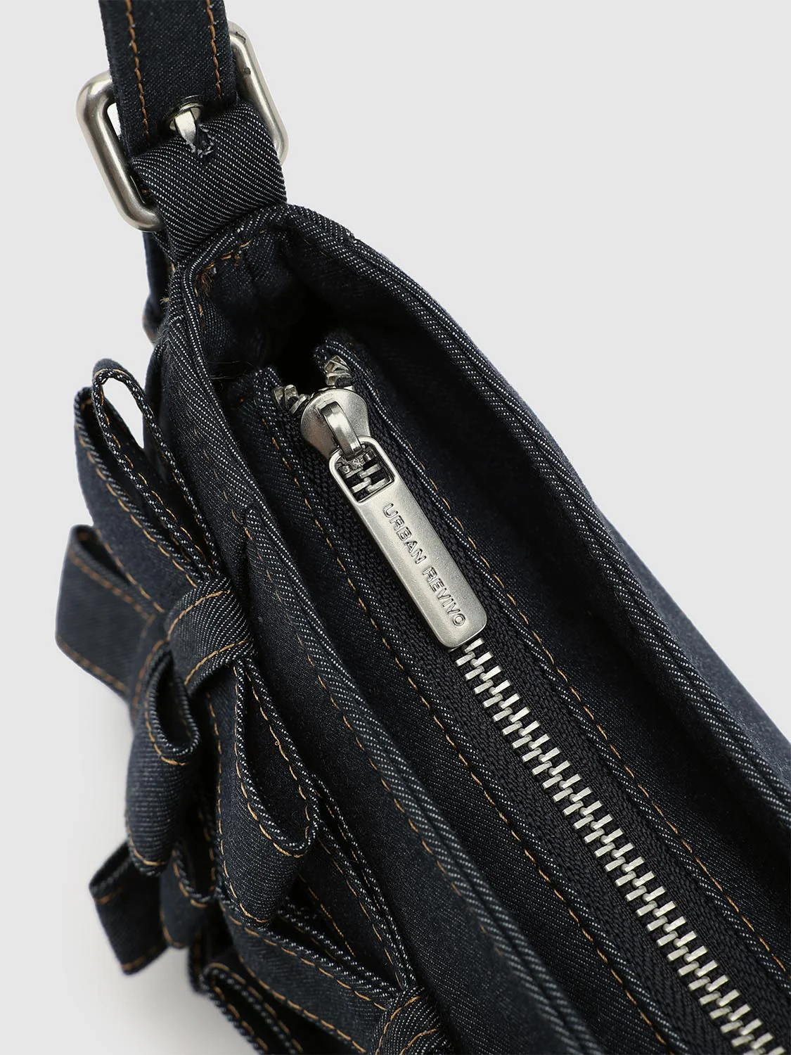 Bow Embellished Denim Shoulder Bags - Image 6