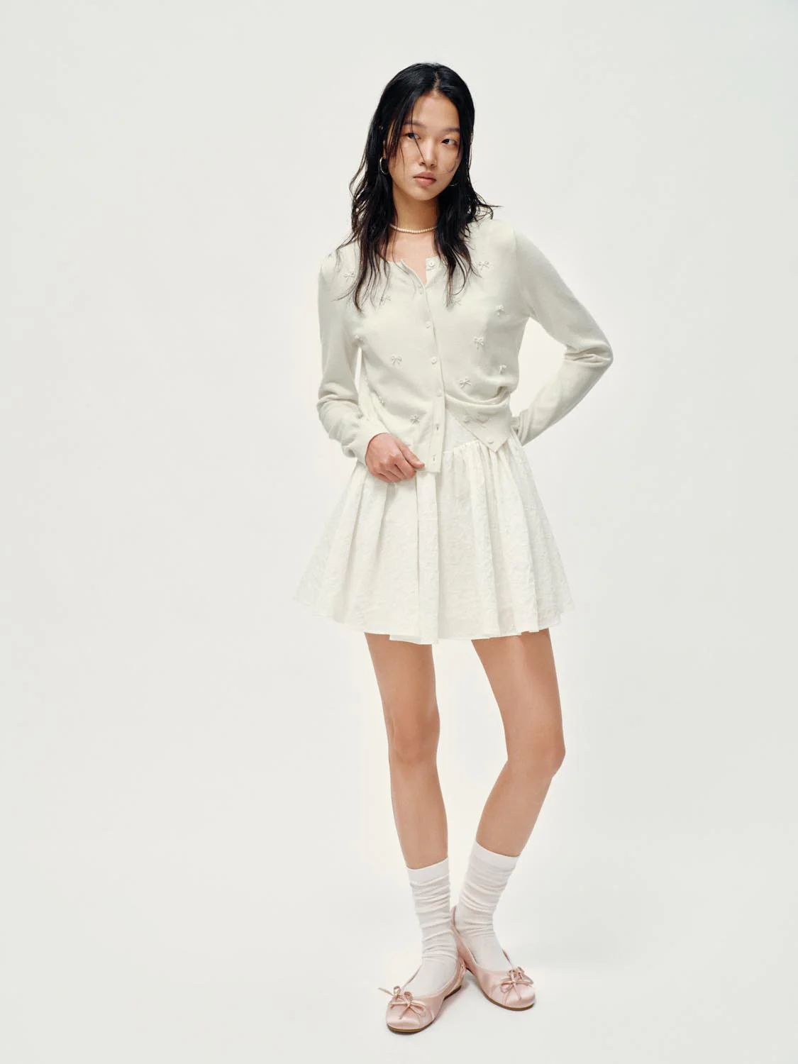Bow Embellished Knitted Cardigans - Image 5