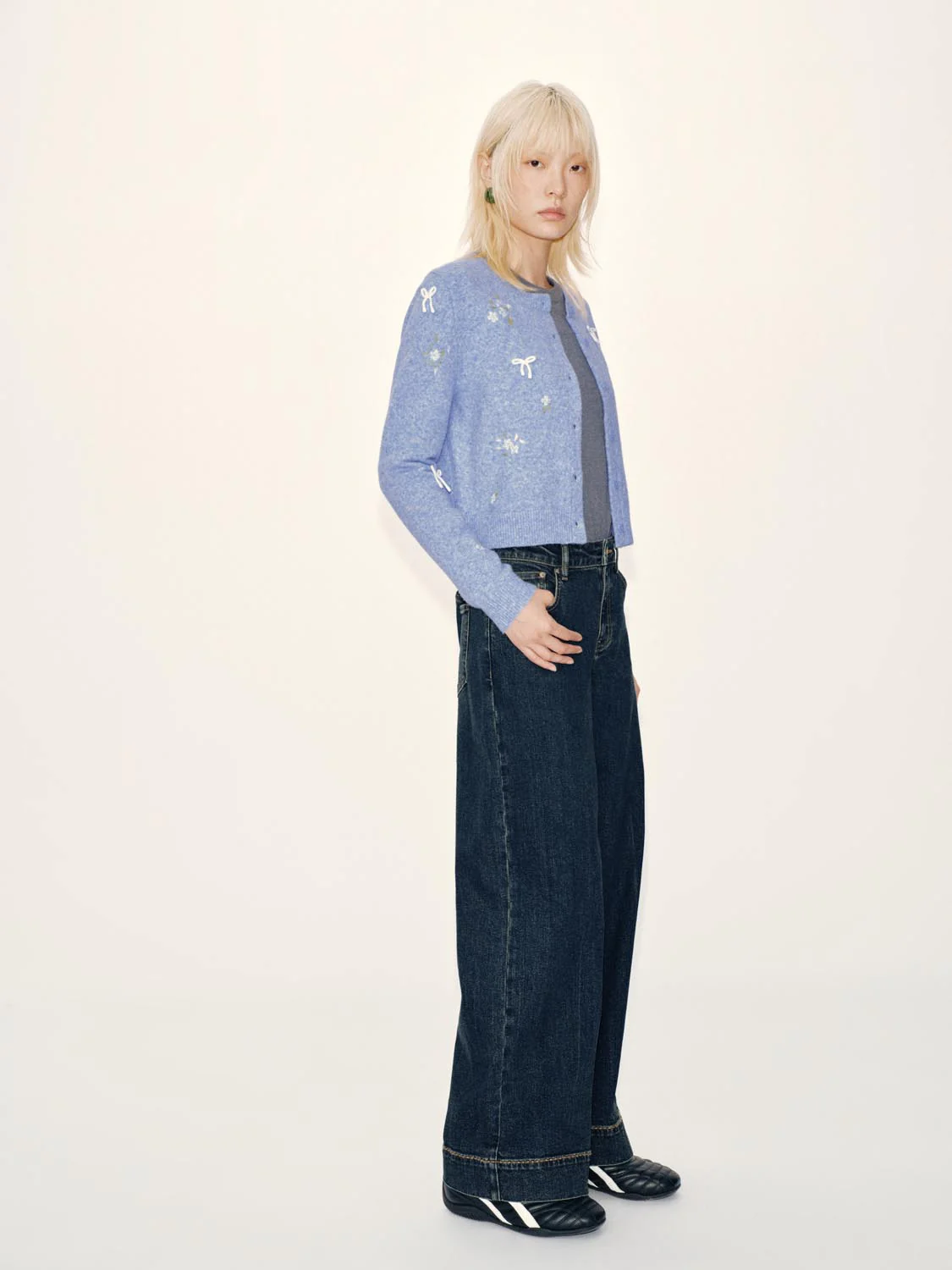 Bow Embellished Knitted Cardigans - Image 12