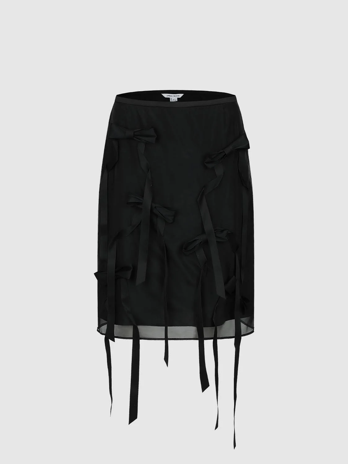 Bow Embellished Straight Midi Skirts - Image 2