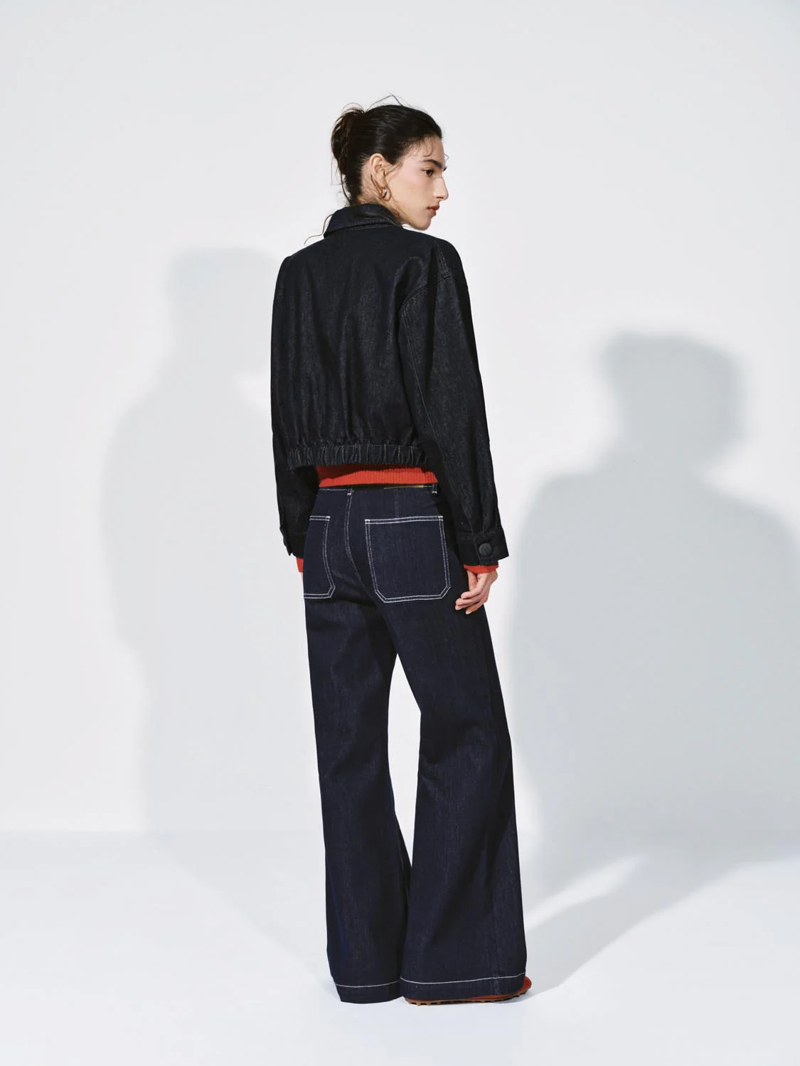 Button Up Denim Bomber Jackets - Image 6