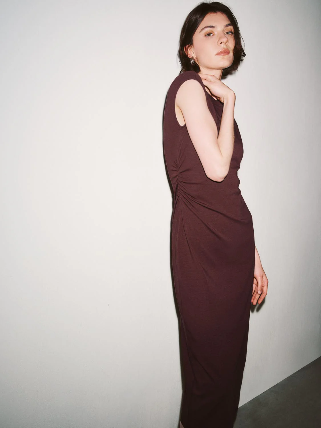 Capped Sleeve Skinny Fit Midi Dresses - Image 18