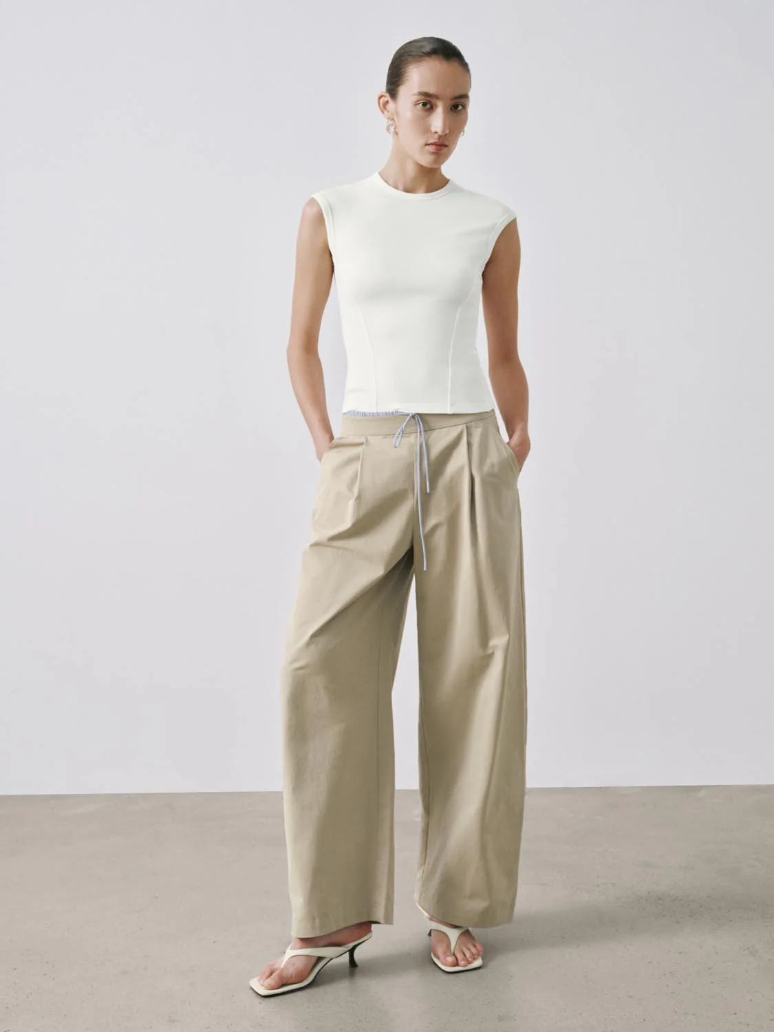 Capped Sleeve Skinny-Fit T-Shirts - Image 20