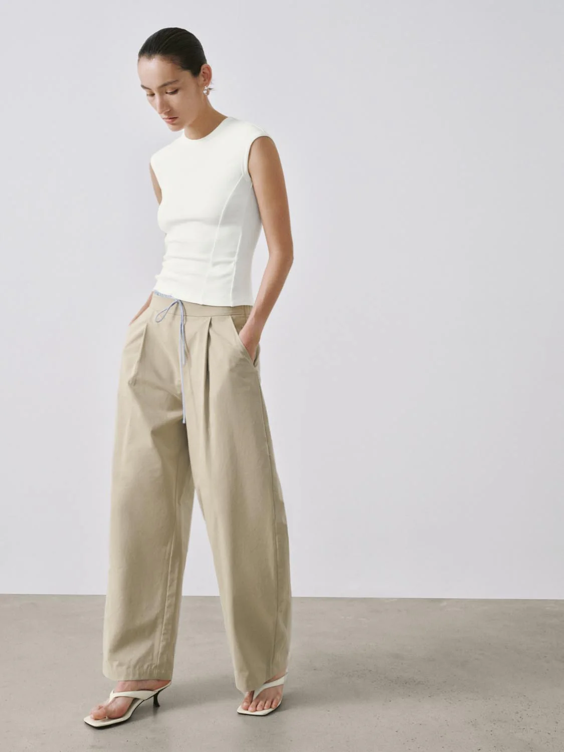 Capped Sleeve Skinny-Fit T-Shirts - Image 21