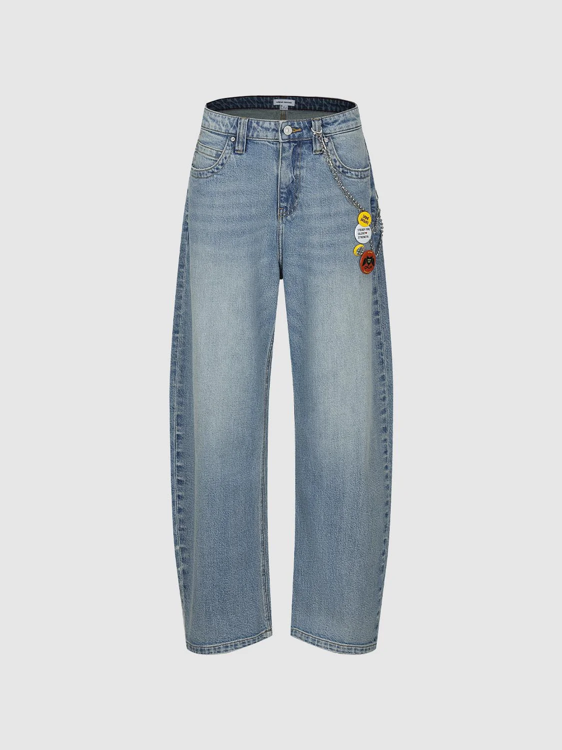 Chain Detail Barrel Leg Jeans - Image 2