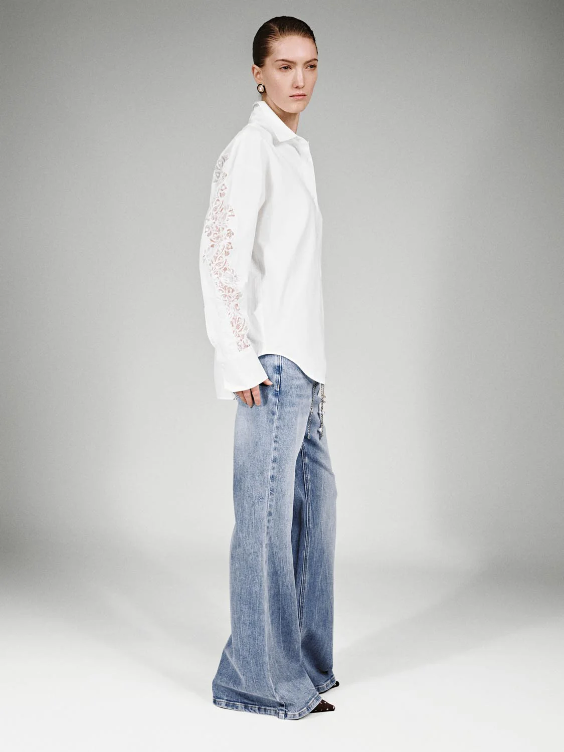Chain Detail Flare Leg Jeans - Image 6