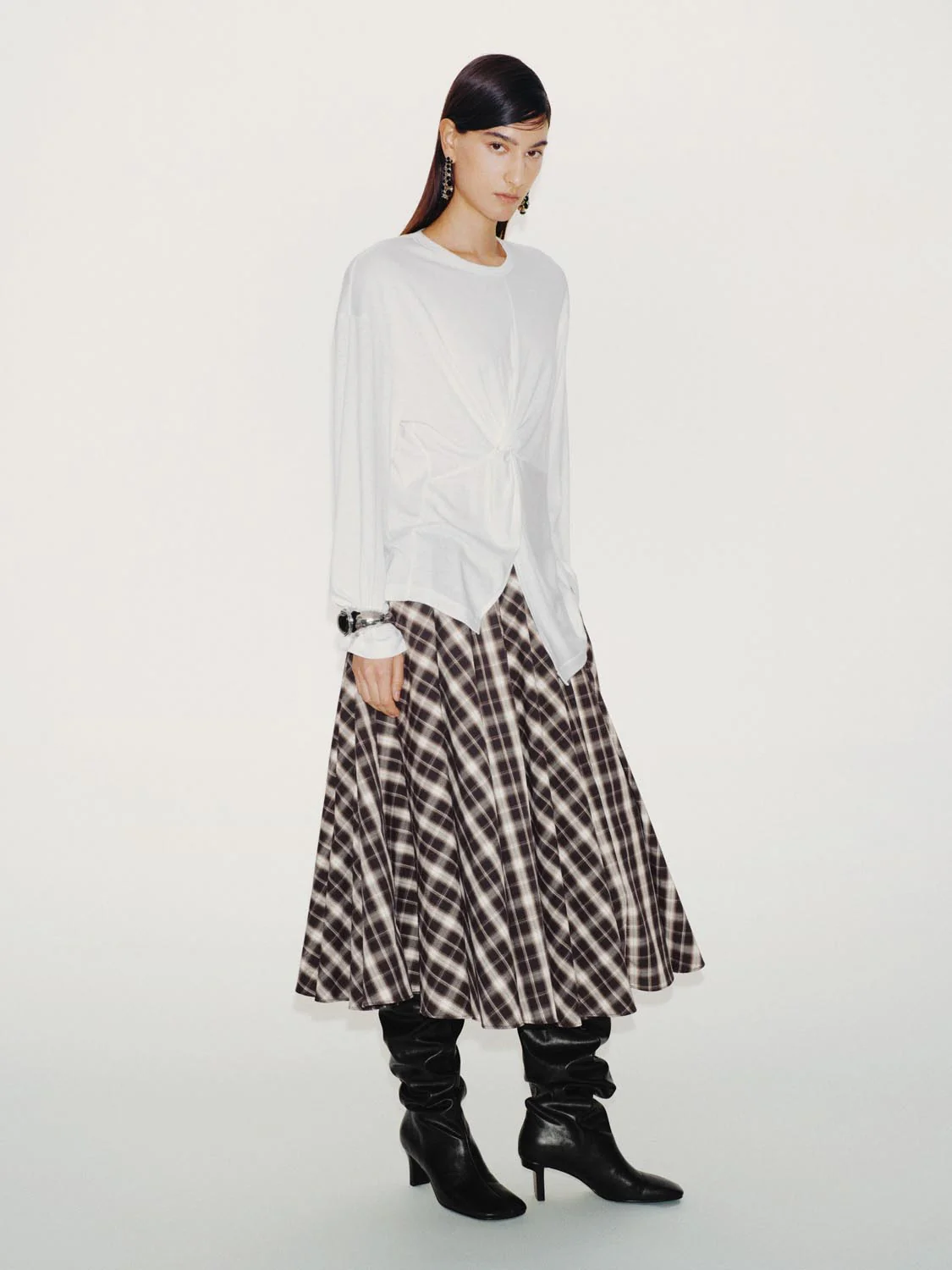 Check A-Line Midi Skirts - Image 6