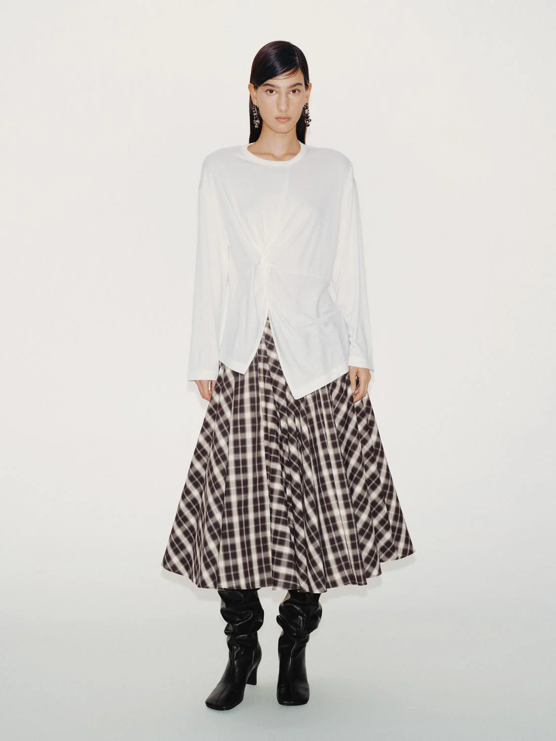 Check A-Line Midi Skirts - Image 7