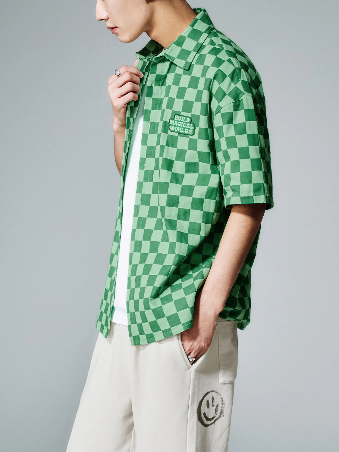 Checkered Pattern Short Sleeve Shirts - Image 3