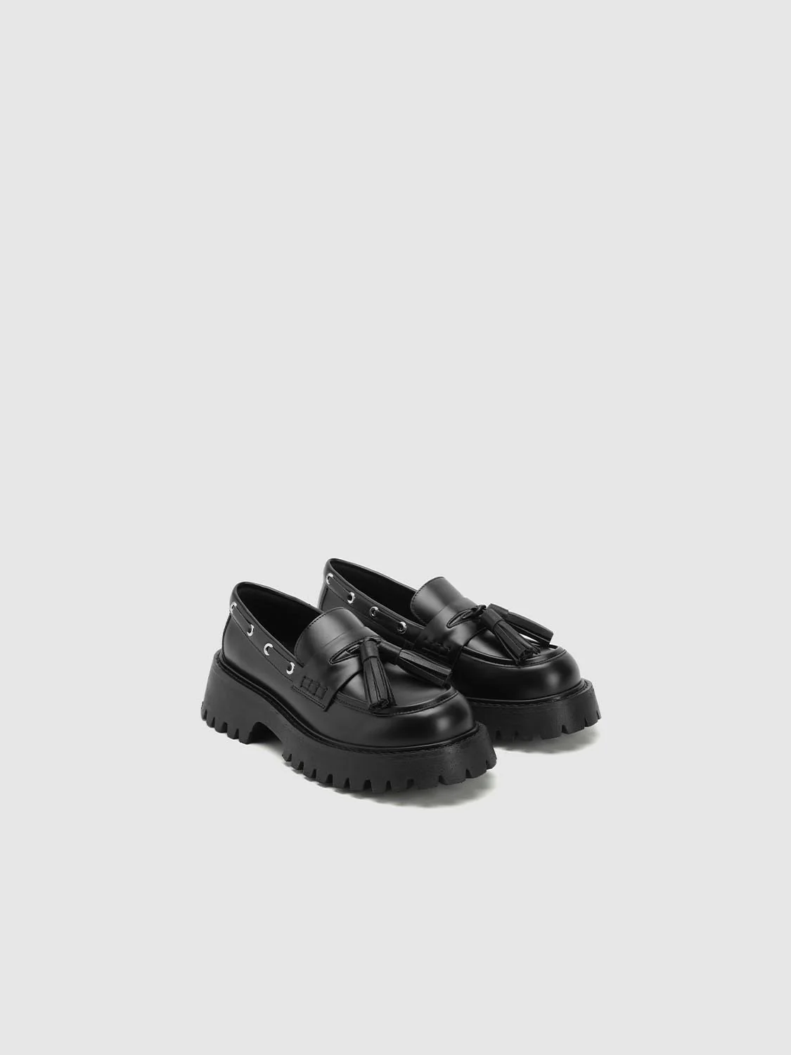 Chunky Heeled Slip-On Loafer Pumps - Image 7
