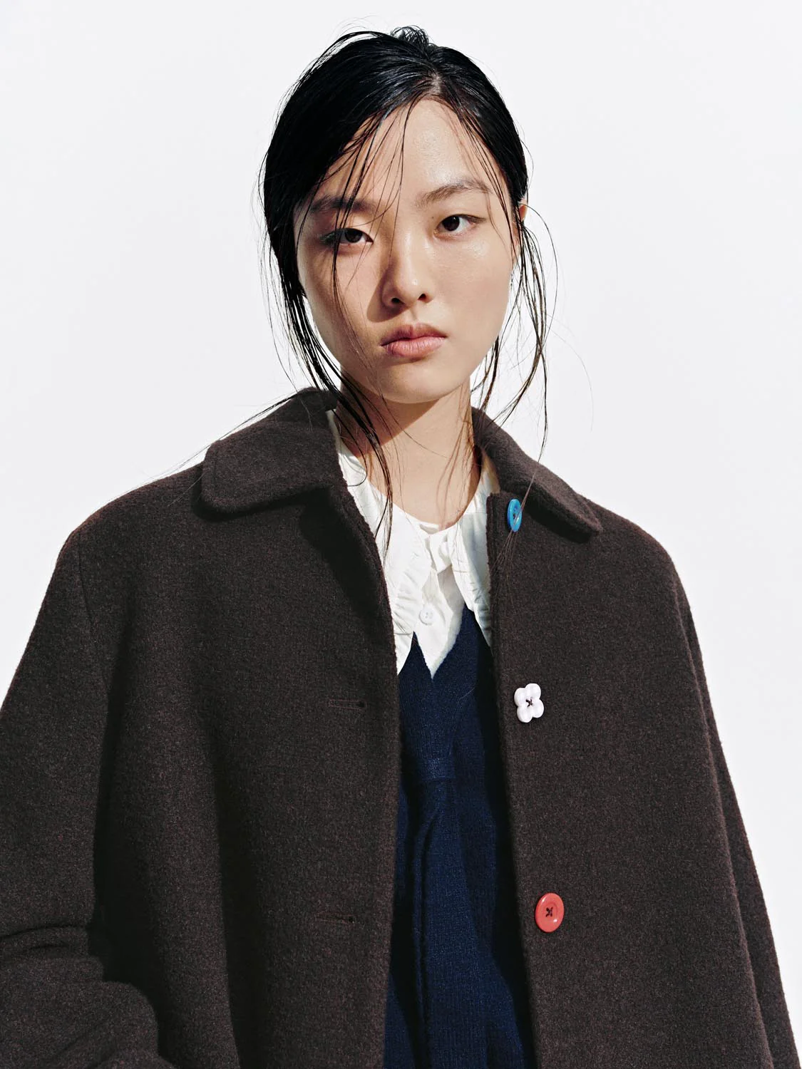 Collared Button Detail Coats - Image 3