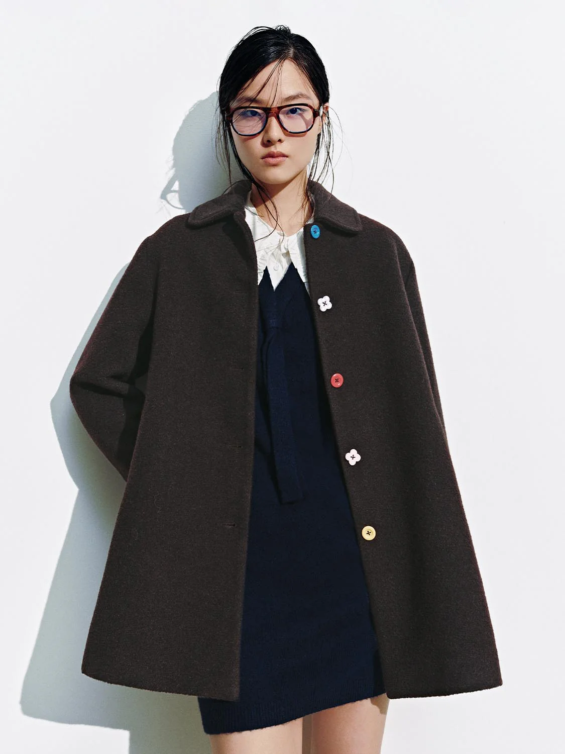 Collared Button Detail Coats - Image 9