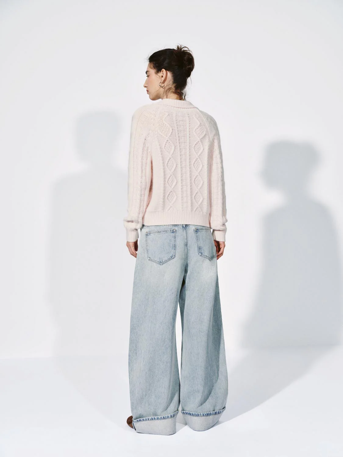 Collared Cable Knitted Cardigan - Image 6