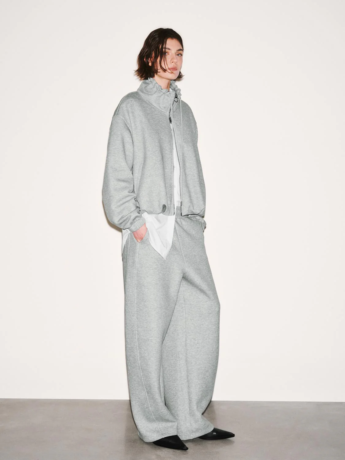Collared Drawstring Bubble Hem Jackets - Image 4