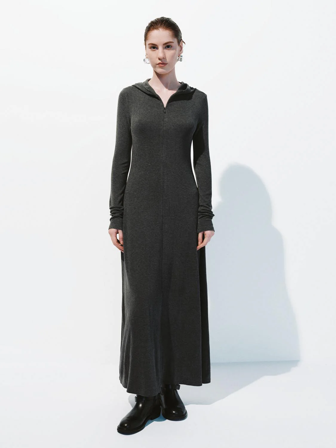 Collared Long Sleeve Maxi Dresses - Image 9