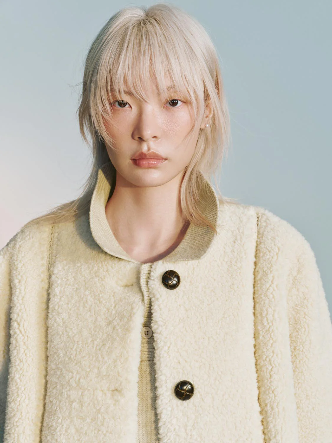 Collarless Crew Neck Seamed Jackets - Image 3