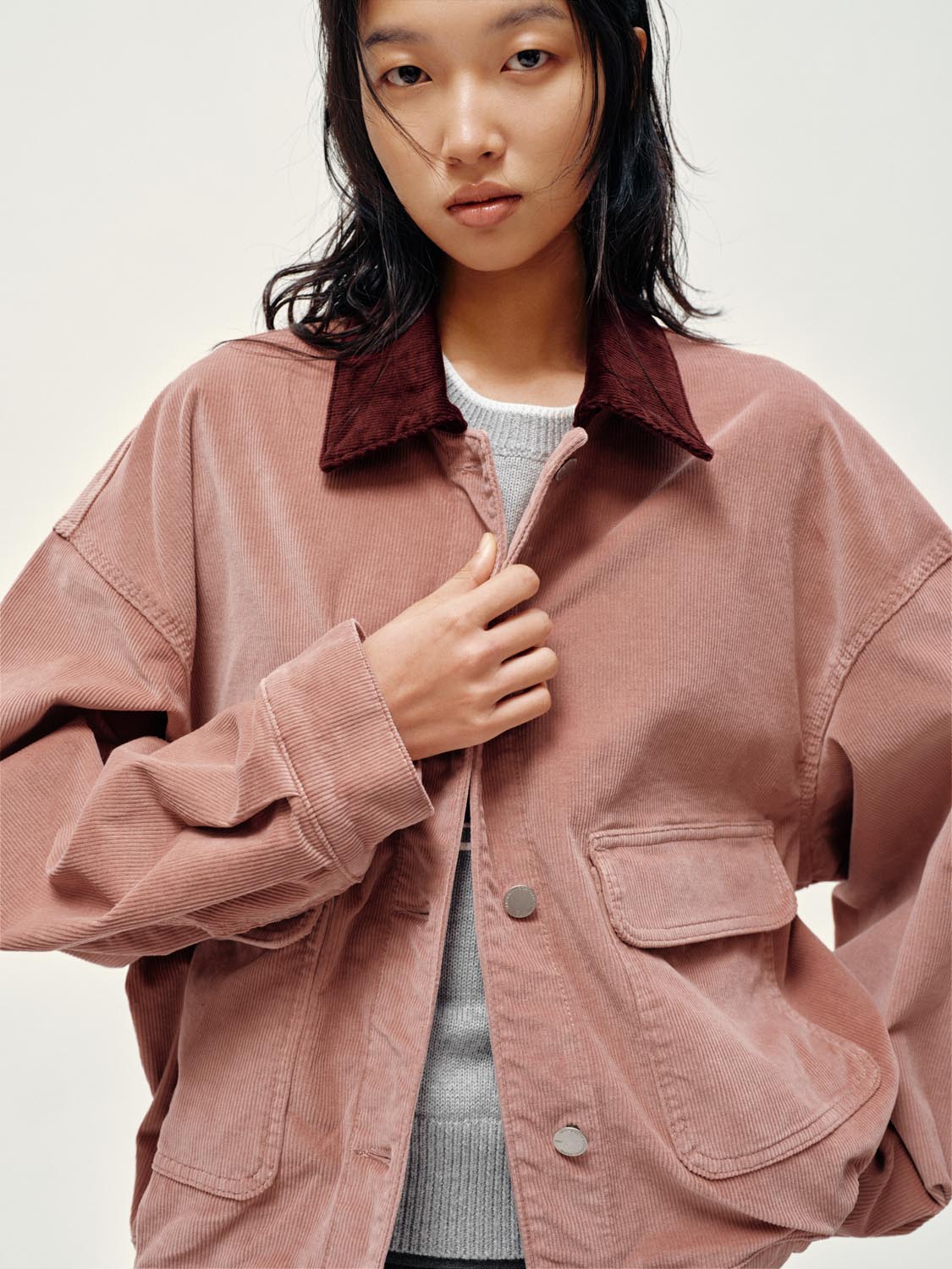 Contrast Collared Flap Pocket Denim Jackets - Image 3