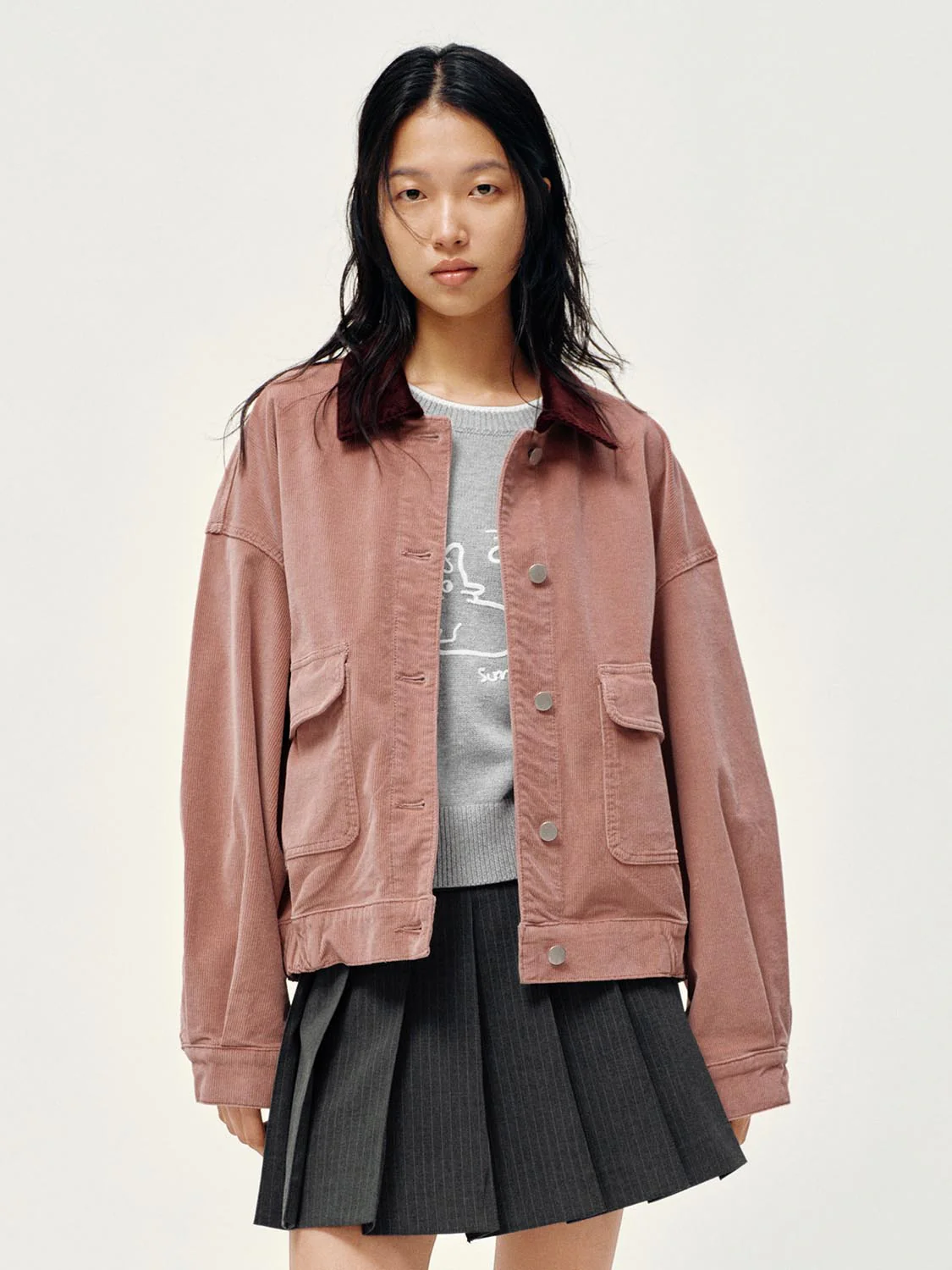 Contrast Collared Flap Pocket Denim Jackets - Image 9