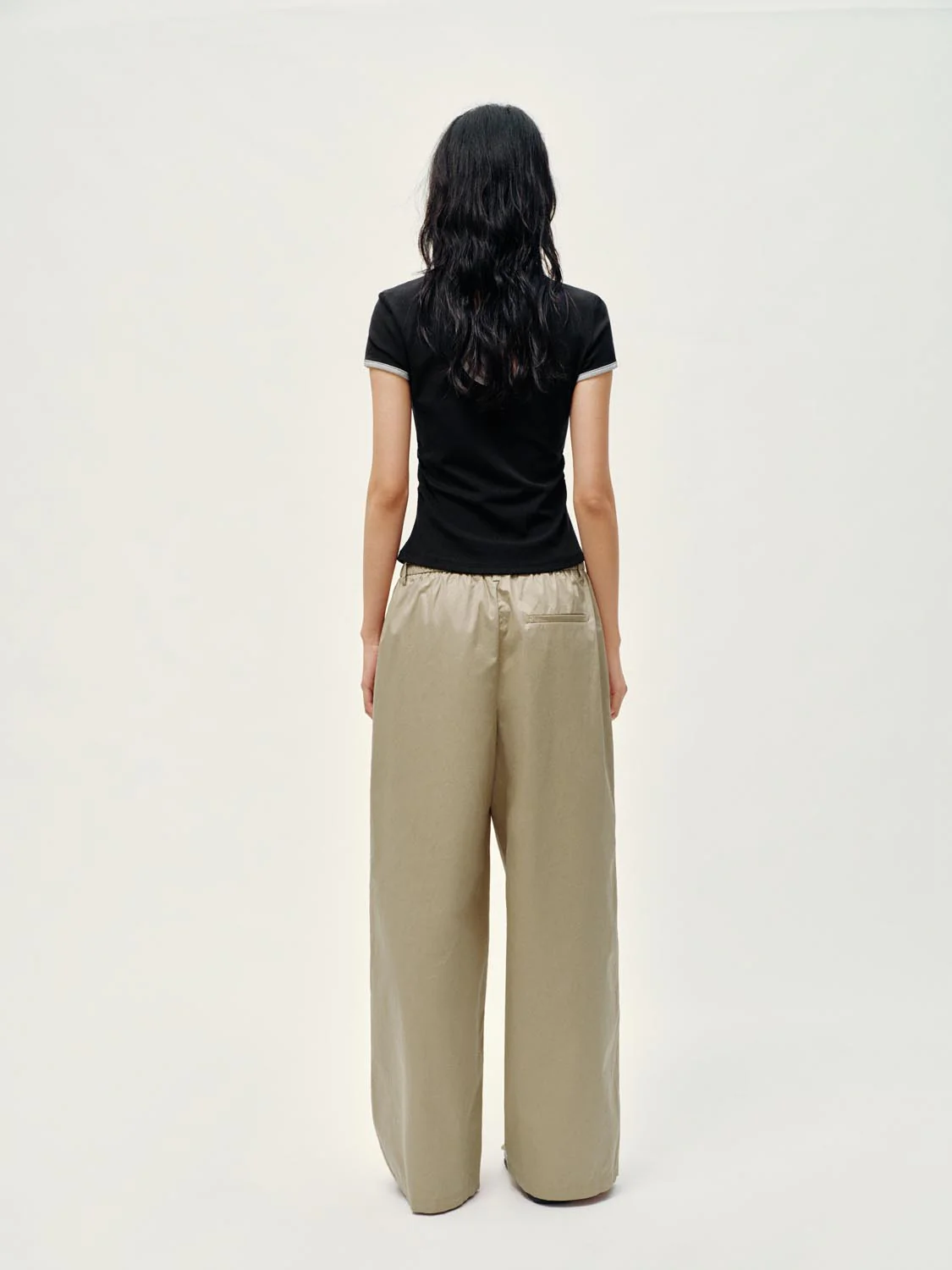 Contrast Crew Neck Nipped Waist T-Shirts - Image 13