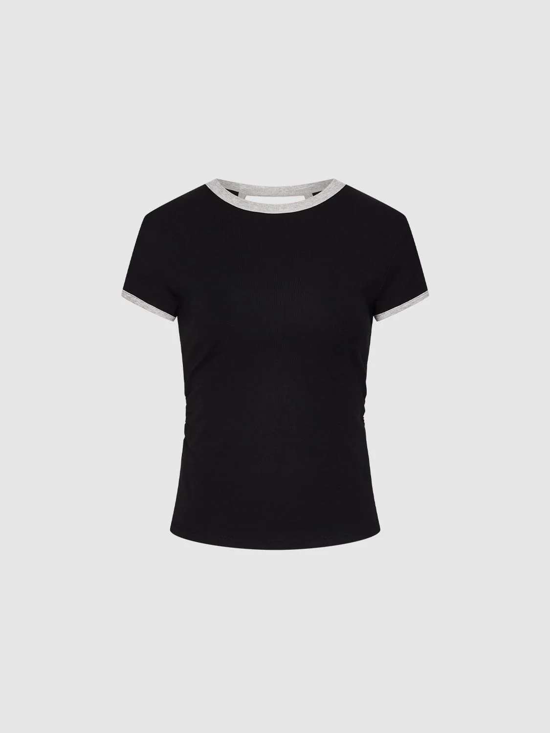 Contrast Crew Neck Nipped Waist T-Shirts - Image 15