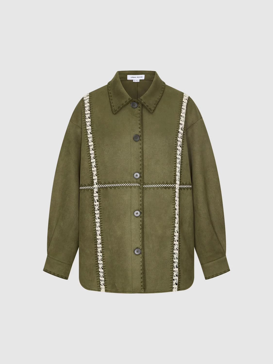 Contrast Embroidered Loose Fit Shirts - Image 7