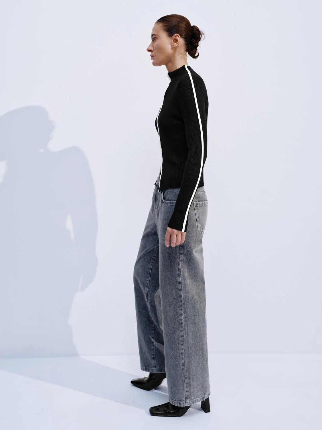 Contrast Full-Zip Knitted Cardigans - Image 3